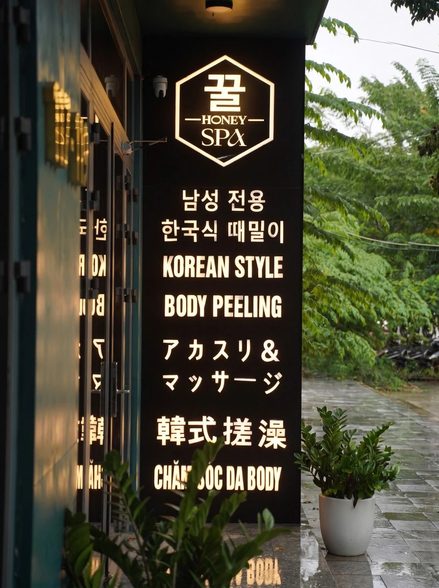 꿀스파 입구 간판